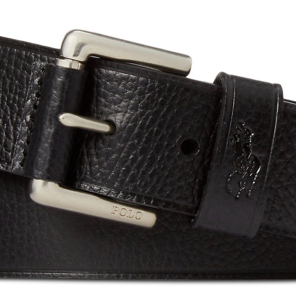 Polo by Ralph Lauren Black Leather Belt - Picture 2 of 2